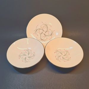 Set of 2 Midcentury Modern Retro Berry Bowls & a Saucer Rhythm by Homer Laughlin